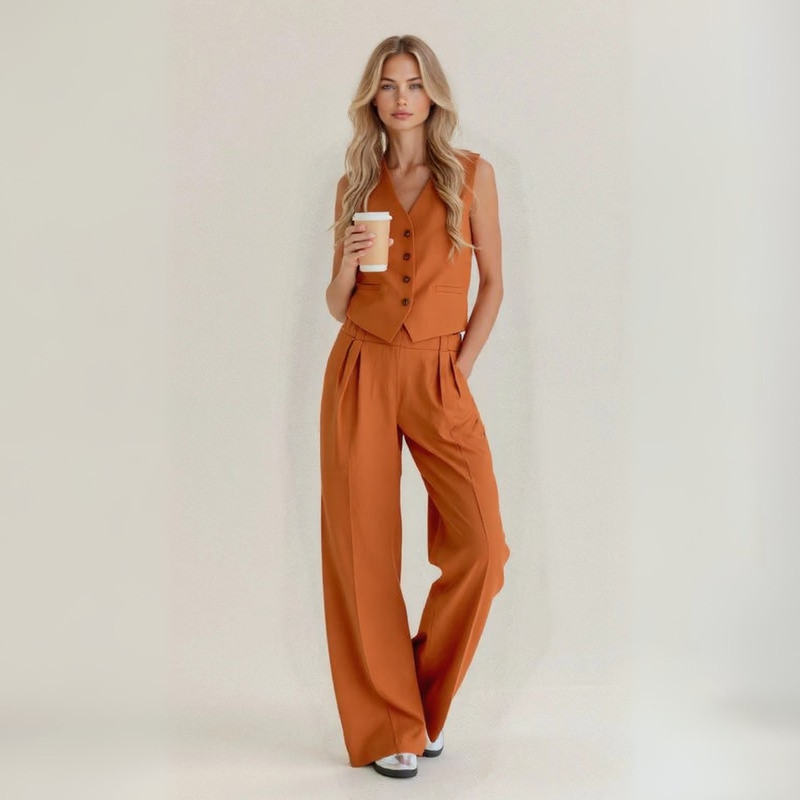 Anita – Casual set in handcrafted linen