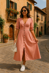 Sofia® | Knap-Down Denim Dress