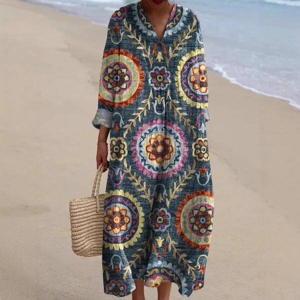Soraya | Robe Bohème à Imprimé Ethnique