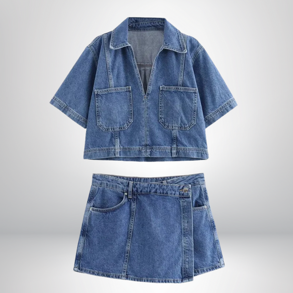 Sofia® | V-hals Denim Set
