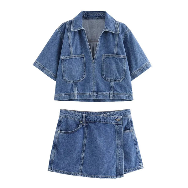 Sofia® | V-hals Denim Set