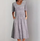 Annika | Elegant Striped Dress with a Nautical Feel