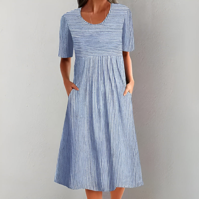 Annika | Elegant Striped Dress with a Nautical Feel