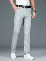 Bamboo Fiber Minimalist Straight Trousers - Covent & Co