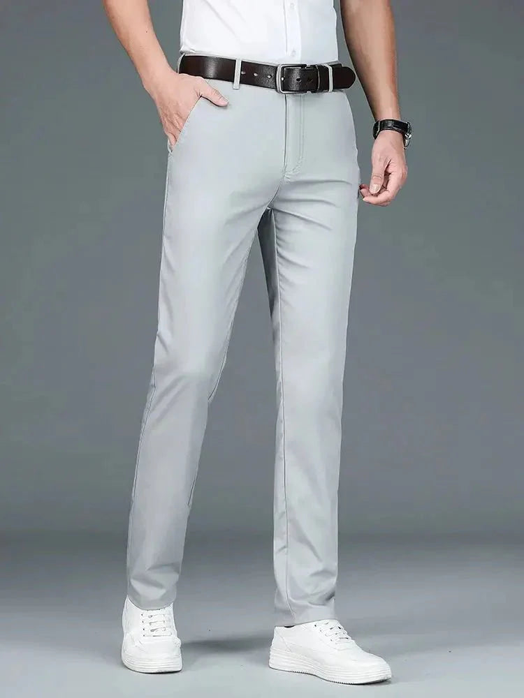Bamboo Fiber Minimalist Straight Trousers - Covent & Co