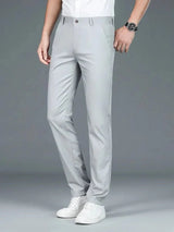 Bamboo Fiber Minimalist Straight Trousers - Covent & Co