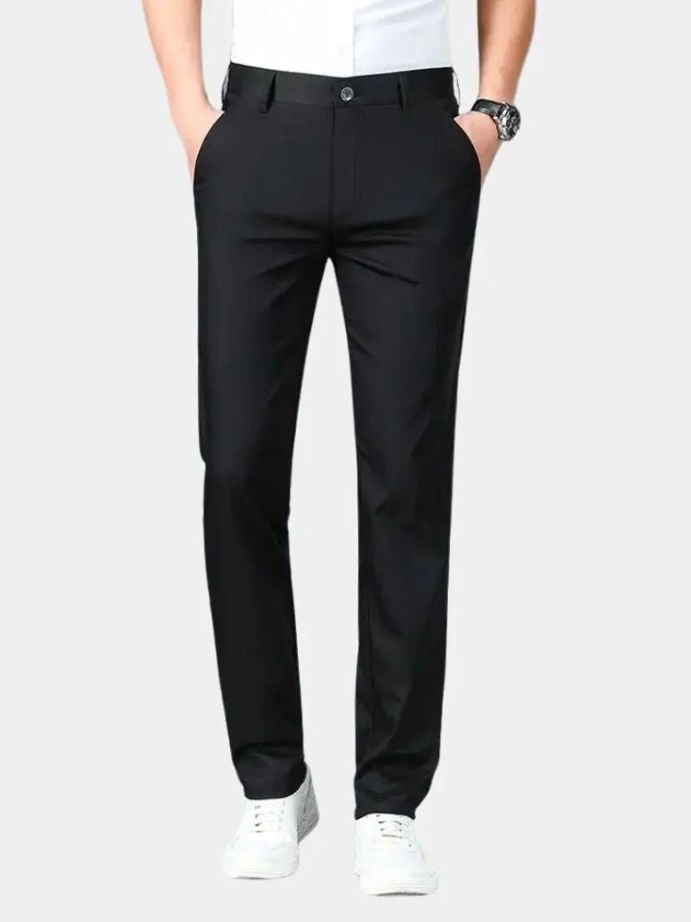 Bamboo Fiber Minimalist Straight Trousers - Covent & Co