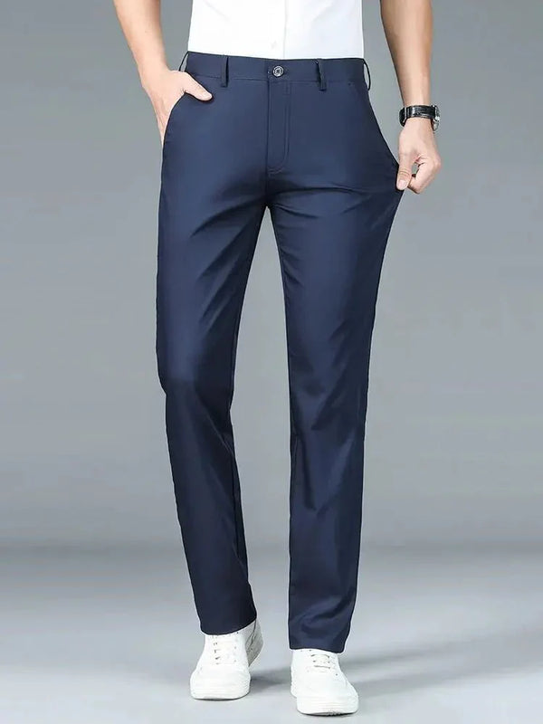 Bamboo Fiber Minimalist Straight Trousers - Covent & Co