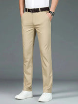 Bamboo Fiber Minimalist Straight Trousers - Covent & Co