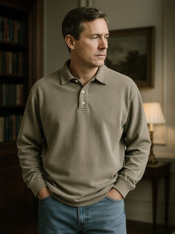 Canyon Mist Long Sleeve Polo Shirt – Covent & Co