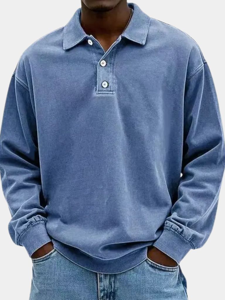 Canyon Mist Long Sleeve Polo Shirt – Covent & Co