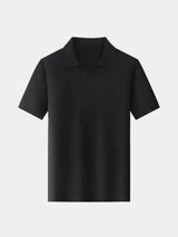 Casual Buttonless Knit Polo Shirt - Covent & Co