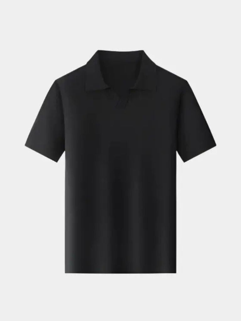 Casual Buttonless Knit Polo Shirt - Covent & Co
