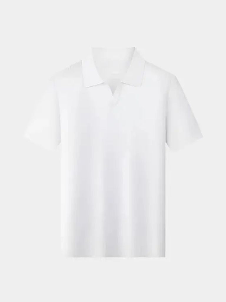 Casual Buttonless Knit Polo Shirt - Covent & Co