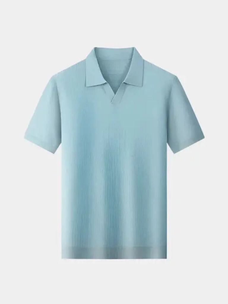 Casual Buttonless Knit Polo Shirt - Covent & Co