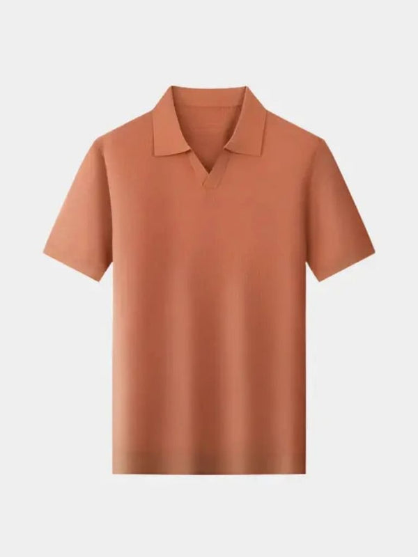 Casual Buttonless Knit Polo Shirt - Covent & Co
