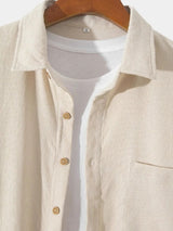 Casual Solid Corduroy Shirt - Covent & Co