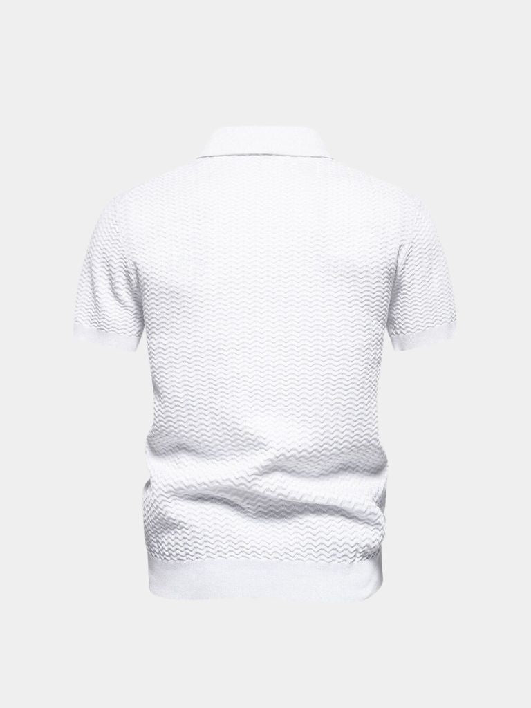 Classic Fit Quarter Zip Business Casual Short Sleeves Polo - Covent & Co