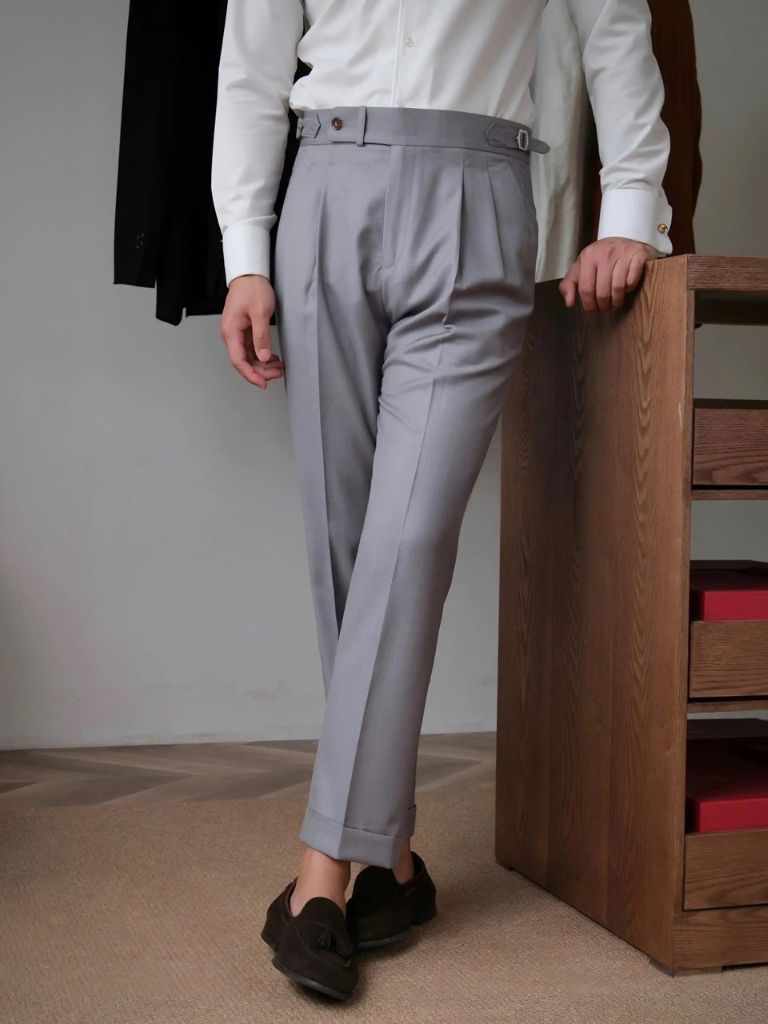 Classic Genova Sidetab Trousers - Covent & Co