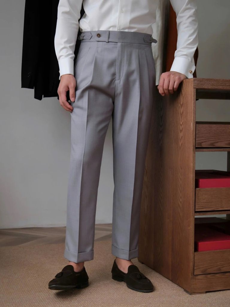 Classic Genova Sidetab Trousers - Covent & Co