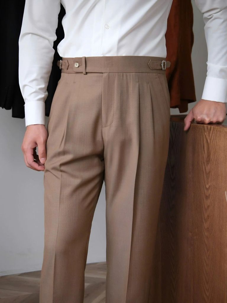 Classic Genova Sidetab Trousers - Covent & Co