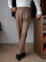 Classic Genova Sidetab Trousers - Covent & Co