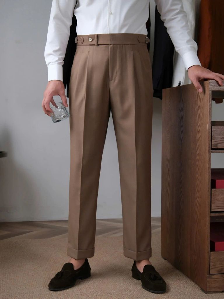 Classic Genova Sidetab Trousers - Covent & Co