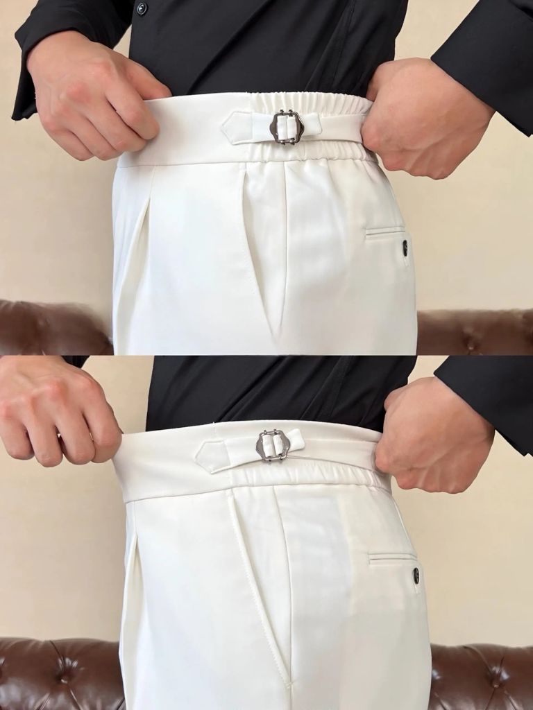 Classic Italia Sidetab Elastic Trousers - Covent & Co