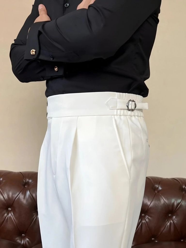 Classic Italia Sidetab Elastic Trousers - Covent & Co