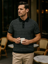 Classic Noir Knit Polo Shirt - Covent & Co