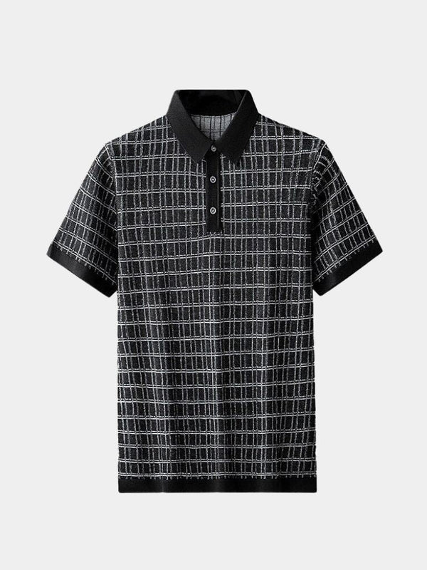 Classic Noir Knit Polo Shirt - Covent & Co
