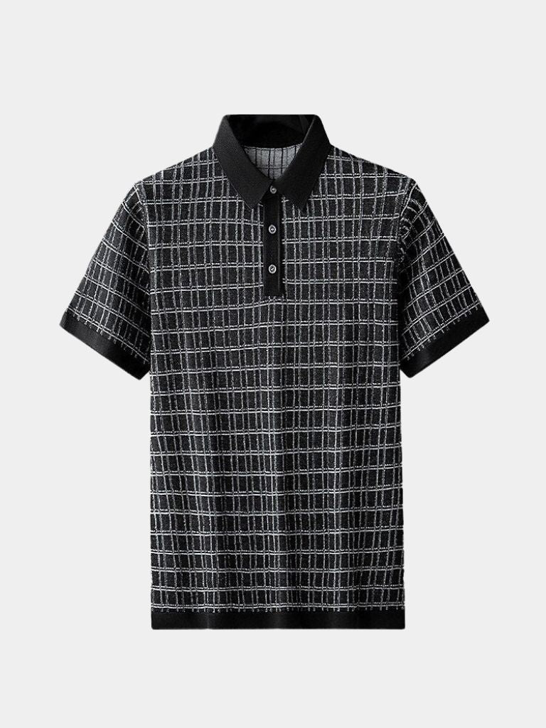 Classic Noir Knit Polo Shirt - Covent & Co