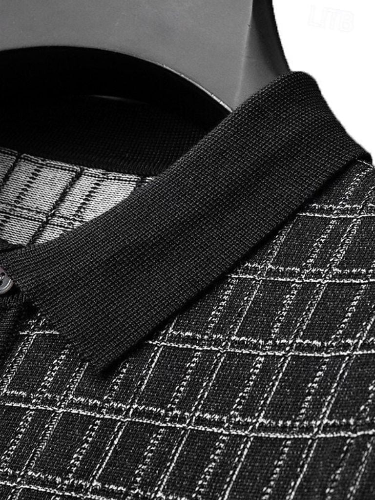 Classic Noir Knit Polo Shirt - Covent & Co
