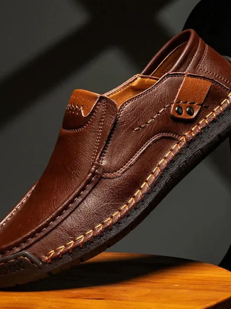 Comfortable Leather Moccasins Shoes - Covent & Co