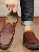 Comfortable Leather Moccasins Shoes - Covent & Co