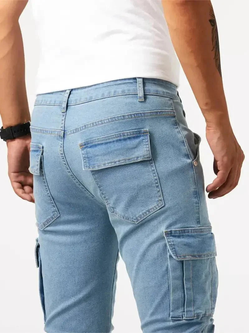 Denim Jeans Cargo Trousers - Covent & Co