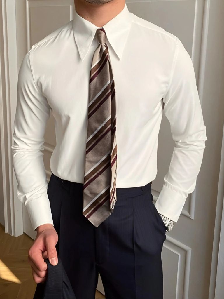 Elegant Spearpoint Collar Shirt - Covent & Co