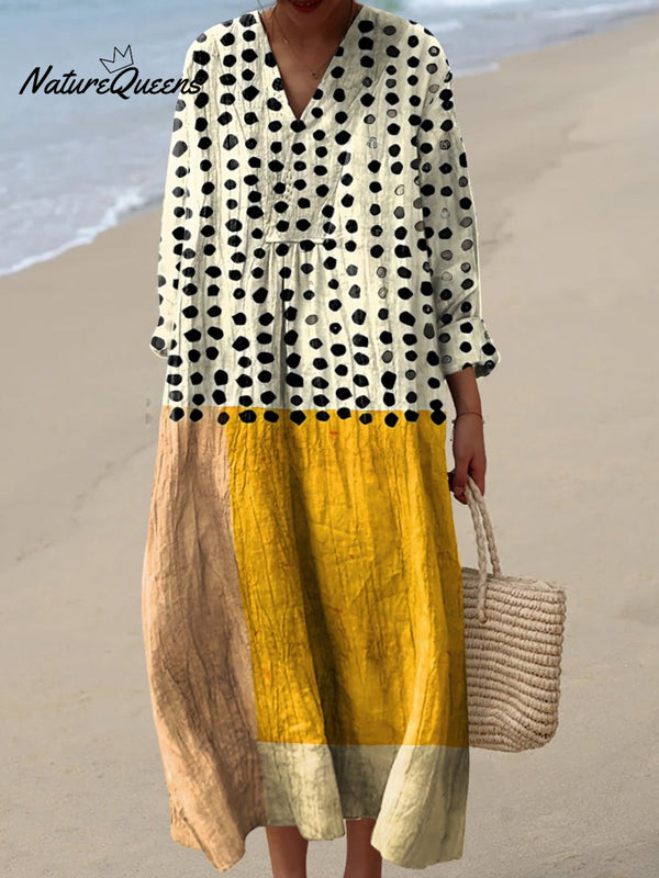 Azélie | Robe Pois &amp; Blocs De Couleur