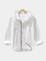 Light Covenant Linen Hooded Shirt  – Covent & Co