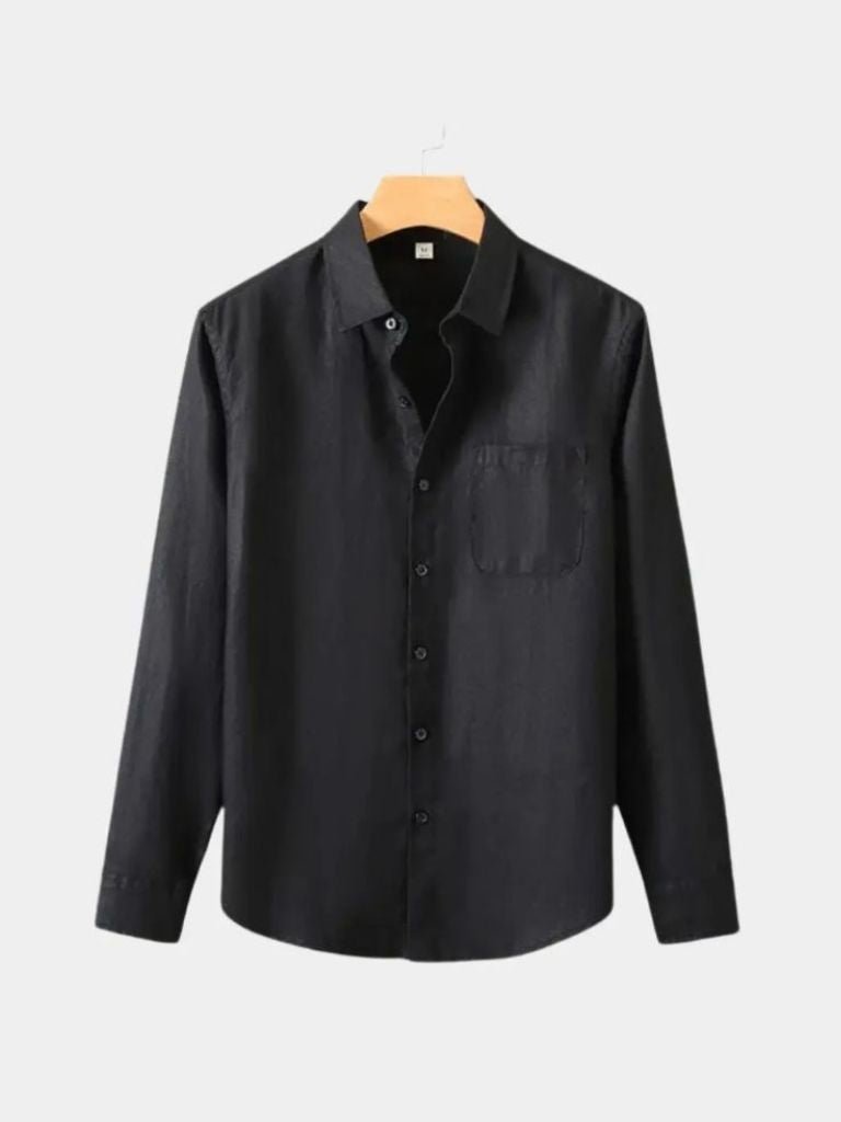 Long Sleeve Essential Linen Shirt - Covent & Co