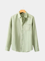 Long Sleeve Essential Linen Shirt - Covent & Co