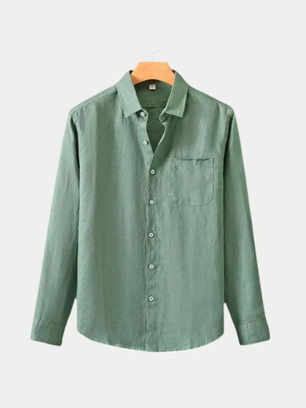 Long Sleeve Essential Linen Shirt - Covent & Co