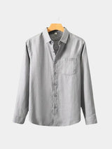 Long Sleeve Essential Linen Shirt - Covent & Co