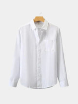 Long Sleeve Essential Linen Shirt - Covent & Co