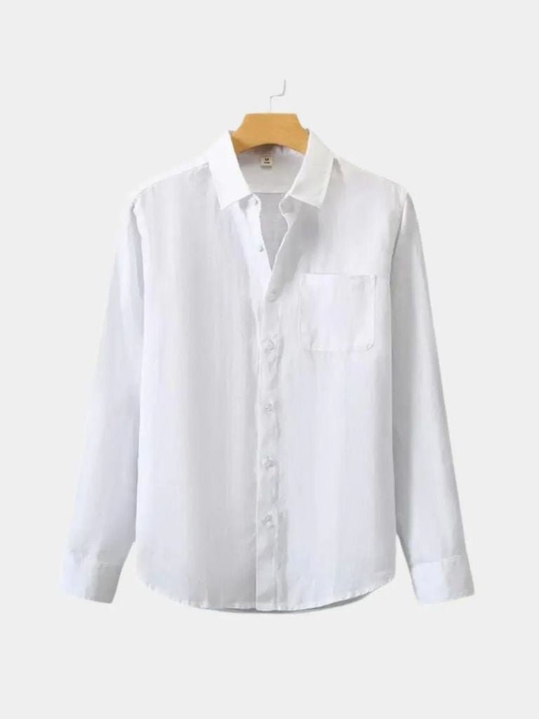 Long Sleeve Essential Linen Shirt - Covent & Co