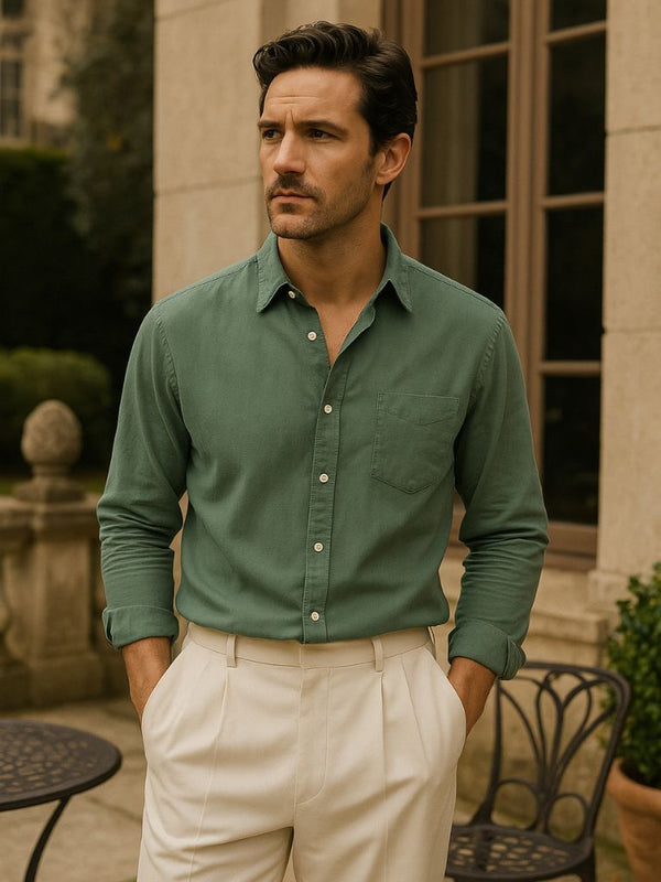 Long Sleeve Essential Linen Shirt - Covent & Co