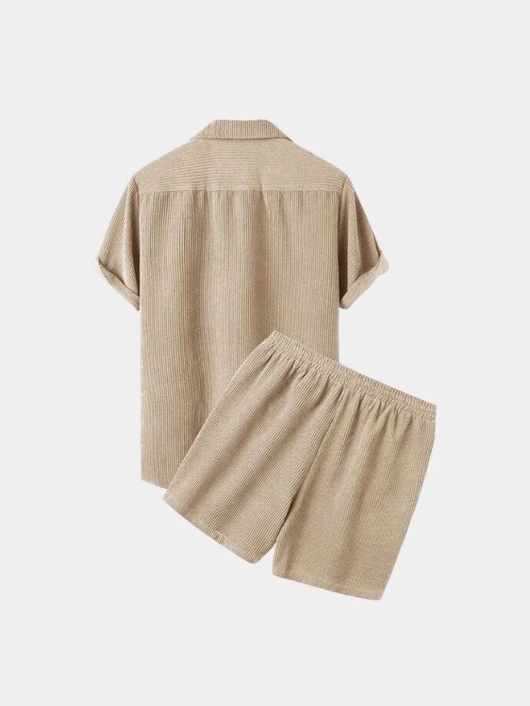 Minimalist Corduroy Set Shorts and Shirt - Covent & Co