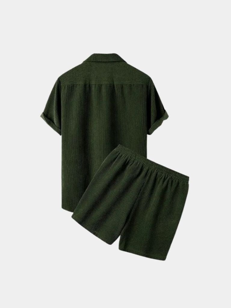 Minimalist Corduroy Set Shorts and Shirt - Covent & Co