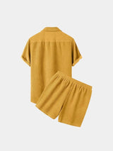 Minimalist Corduroy Set Shorts and Shirt - Covent & Co