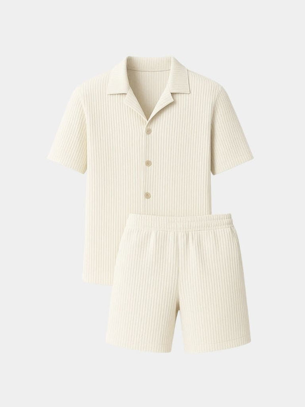 Minimalist Corduroy Set Shorts and Shirt - Covent & Co